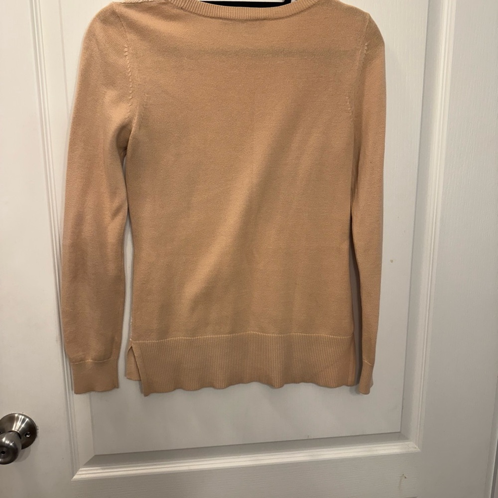 LOFT Women's Lace Front Sweater - Cream - Picture 3 of 3